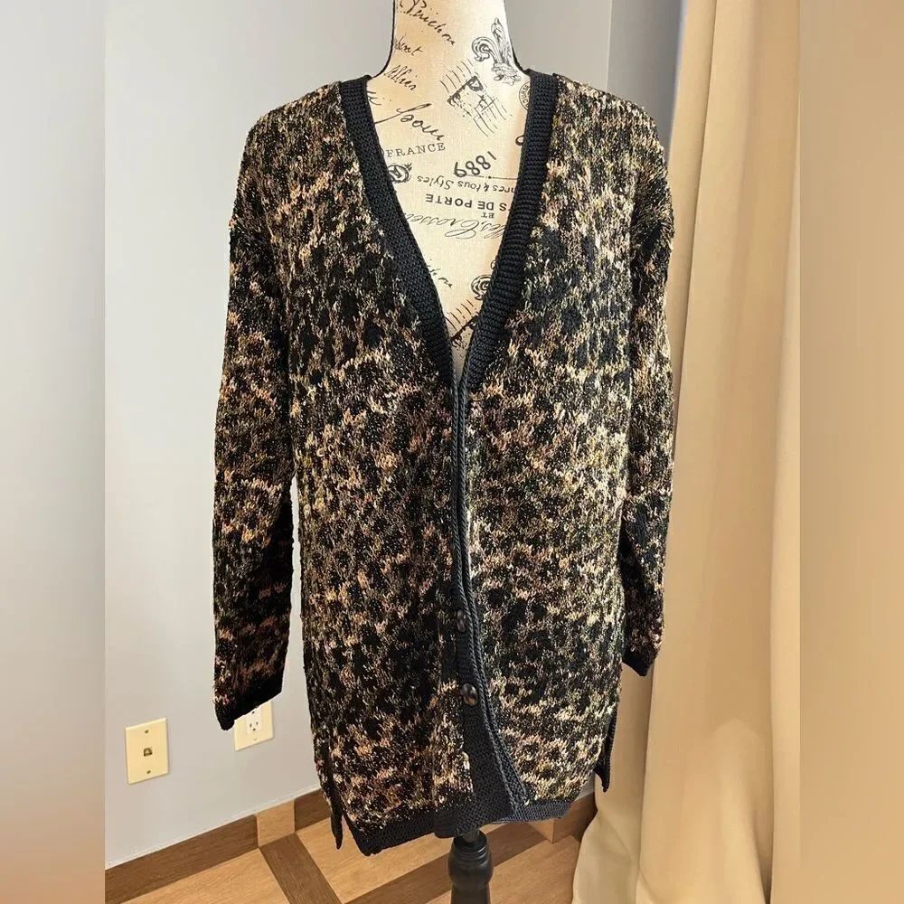 Peruvian Connection knit pima cotton cardigan Size M
